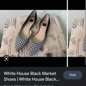 White House Black Market Gingham Flats